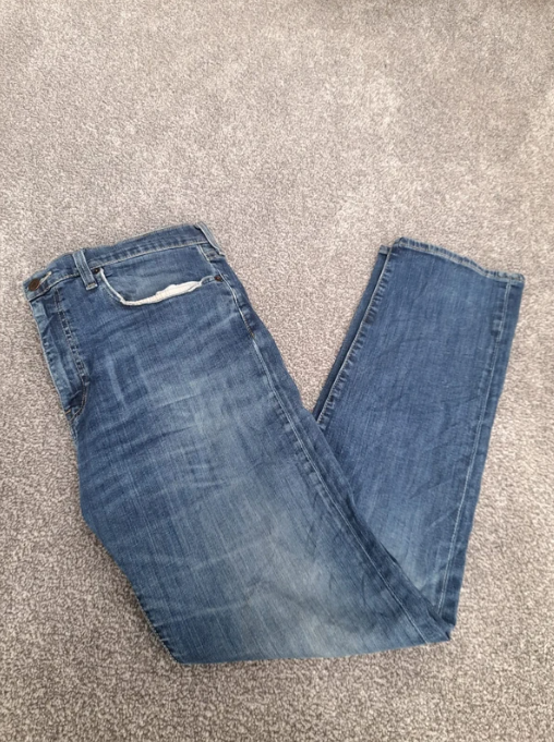 Levi's Red Tab Blue Denim 505 Straight Fit Jeans 36" image 4