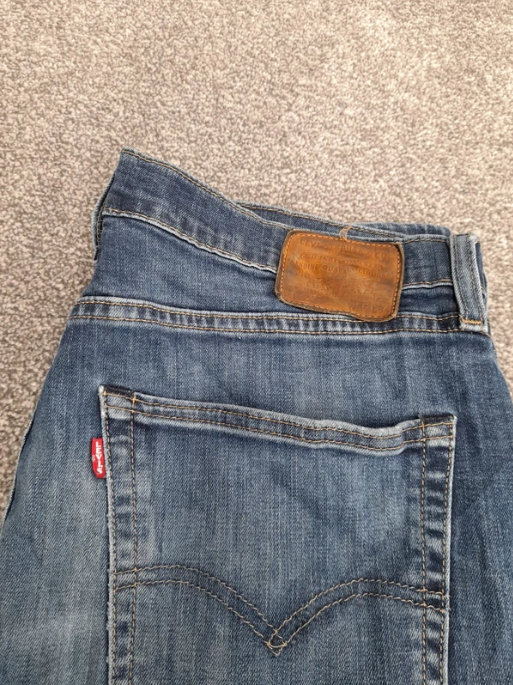 Levi's Red Tab Blue Denim 505 Straight Fit Jeans 36" image 5