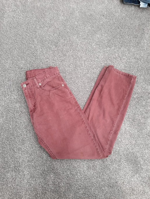Levi's White Tab Red Denim 514 Slim Straight Jeans 29" image 4