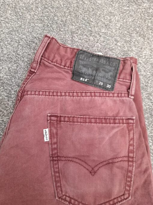 Levi's White Tab Red Denim 514 Slim Straight Jeans 29" image 7