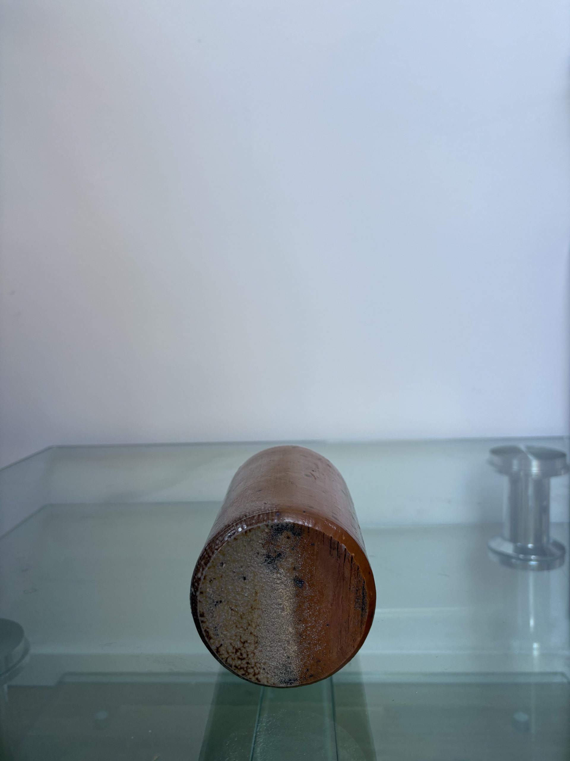 Antike Steinzeug Flasche braun glasiert, Vintage Krug