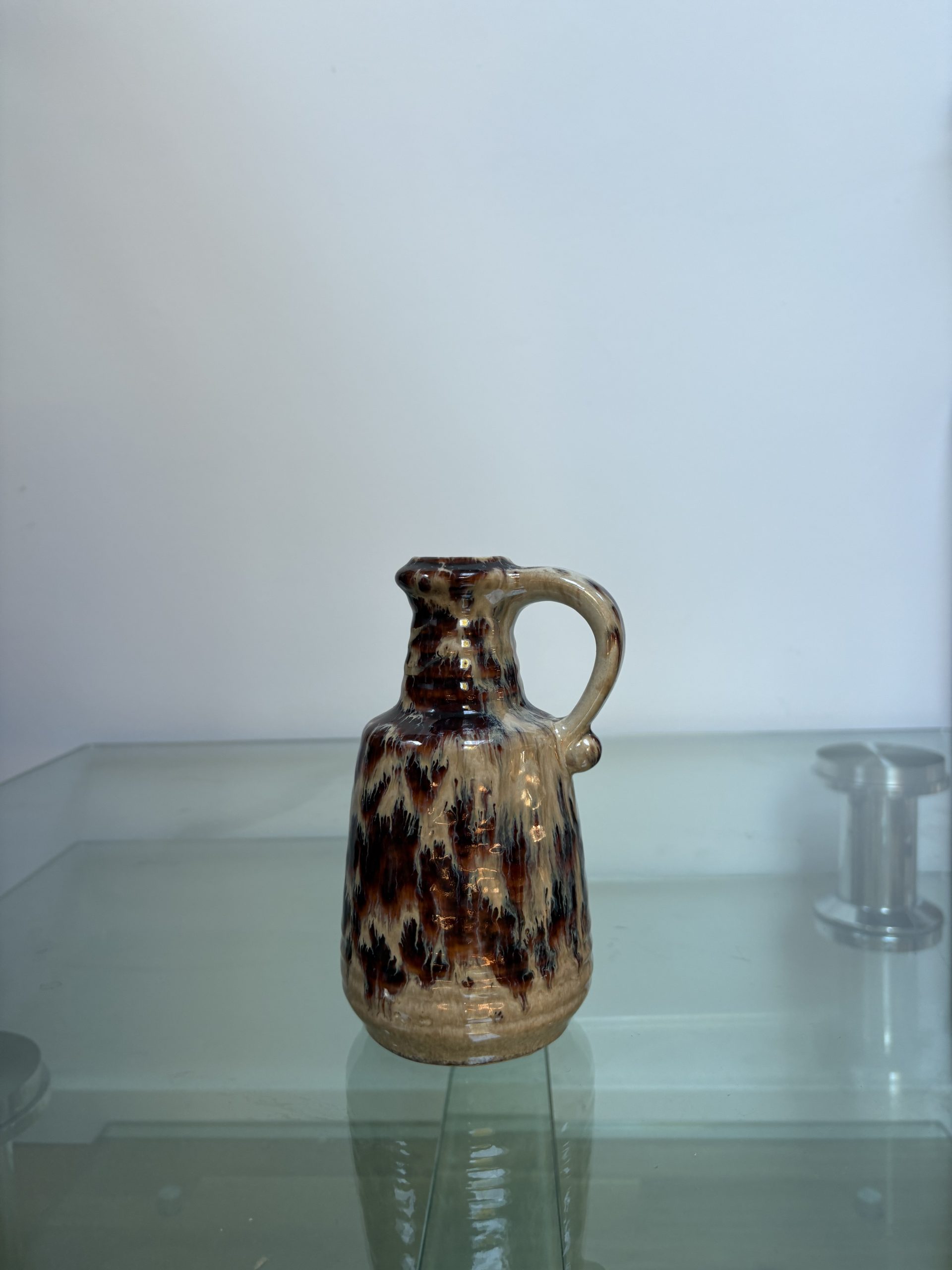 Vintage Keramik Krug Fat Lava Braun Beige West Germany
