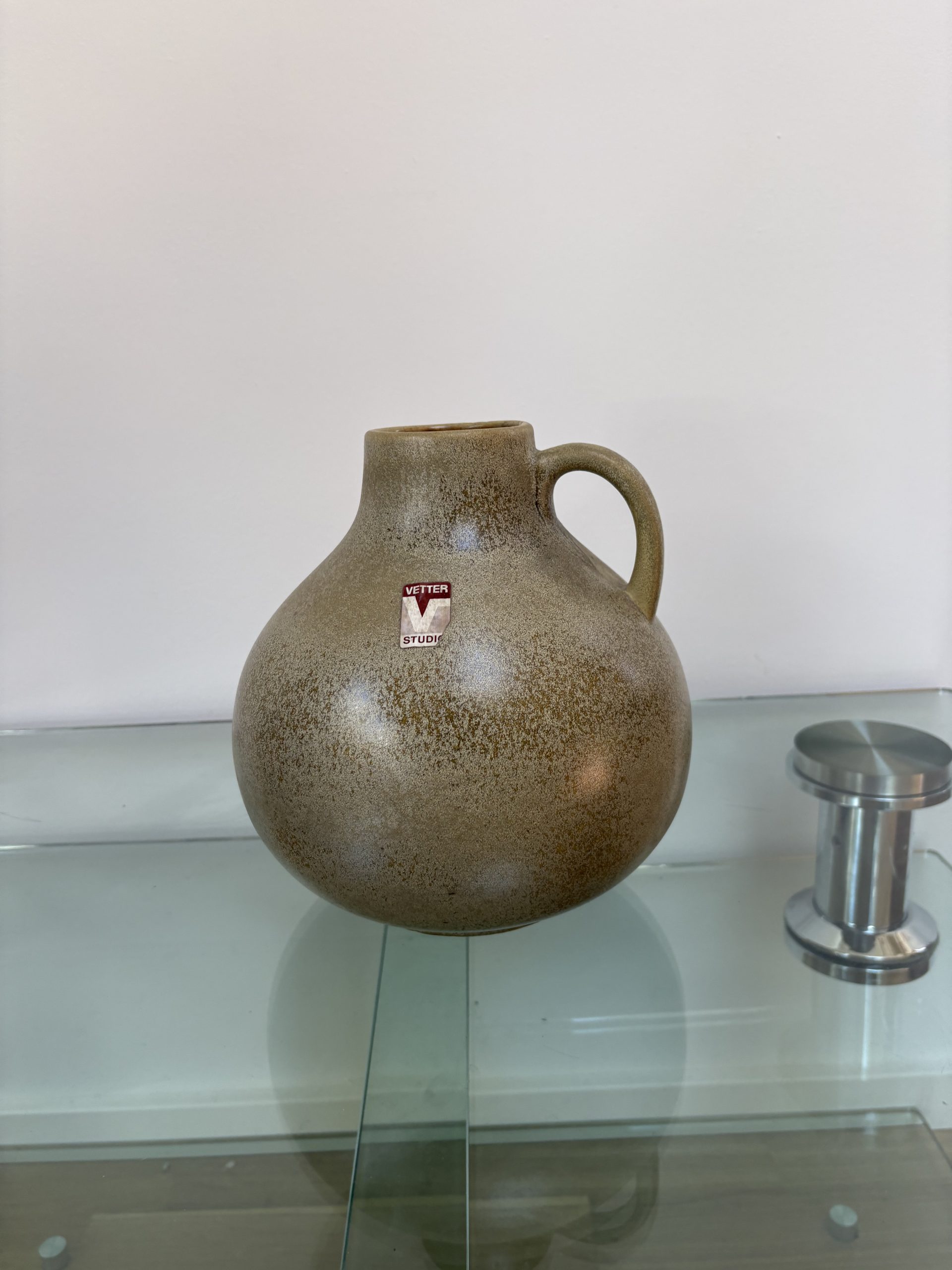 Vetter Studio Keramik-Krug Vase, beige-braun, W-Germany 906-22