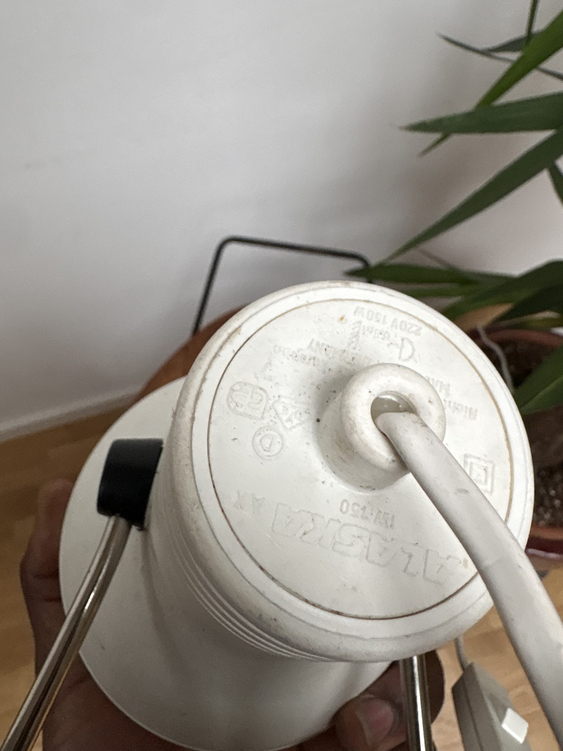 Alaska Vintage Klemmleuchte weiß Metall 220V Made in Germany