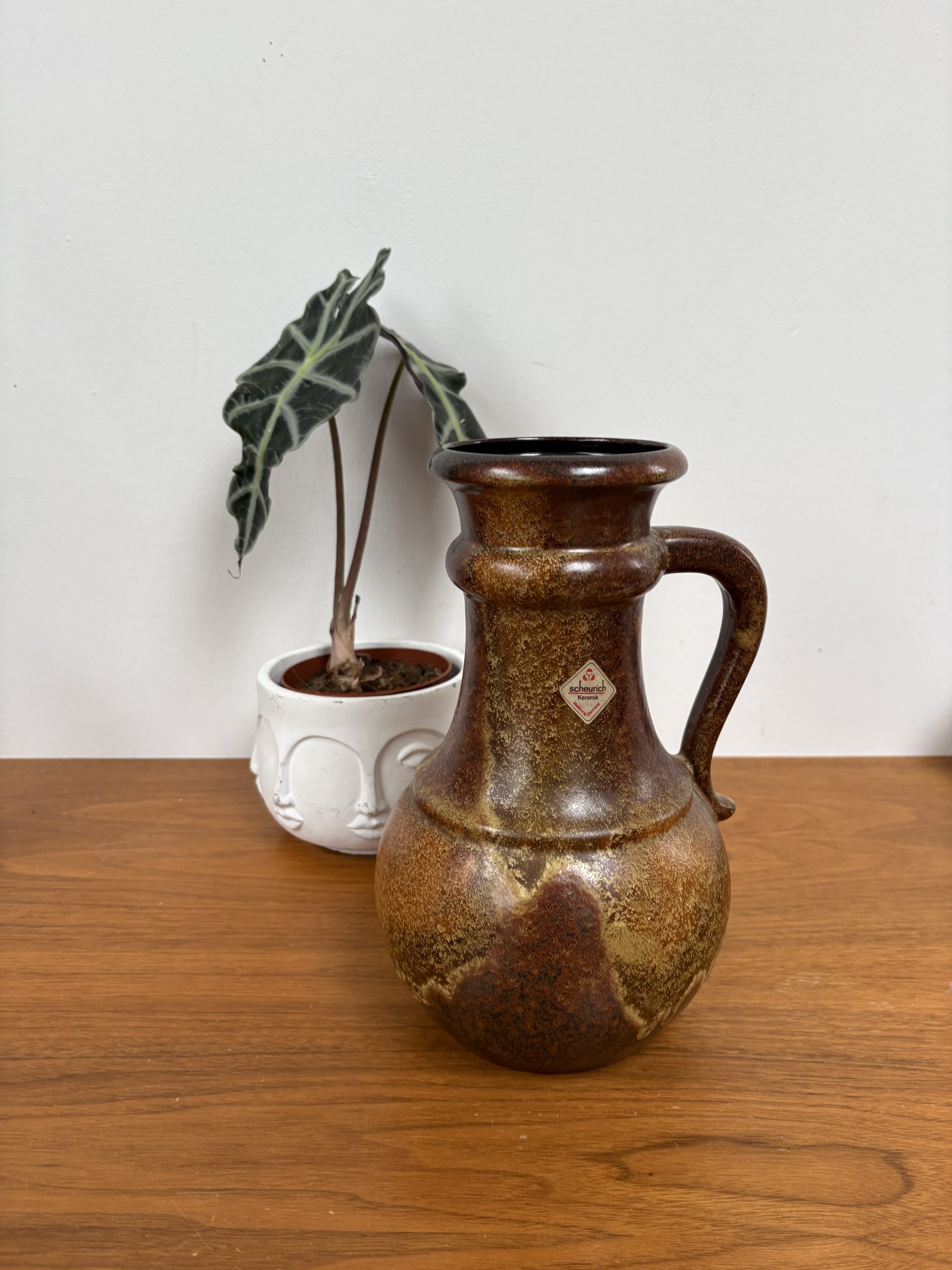 Scheurich Keramik Vase Krug Fat Lava braun-gold Vintage WGP