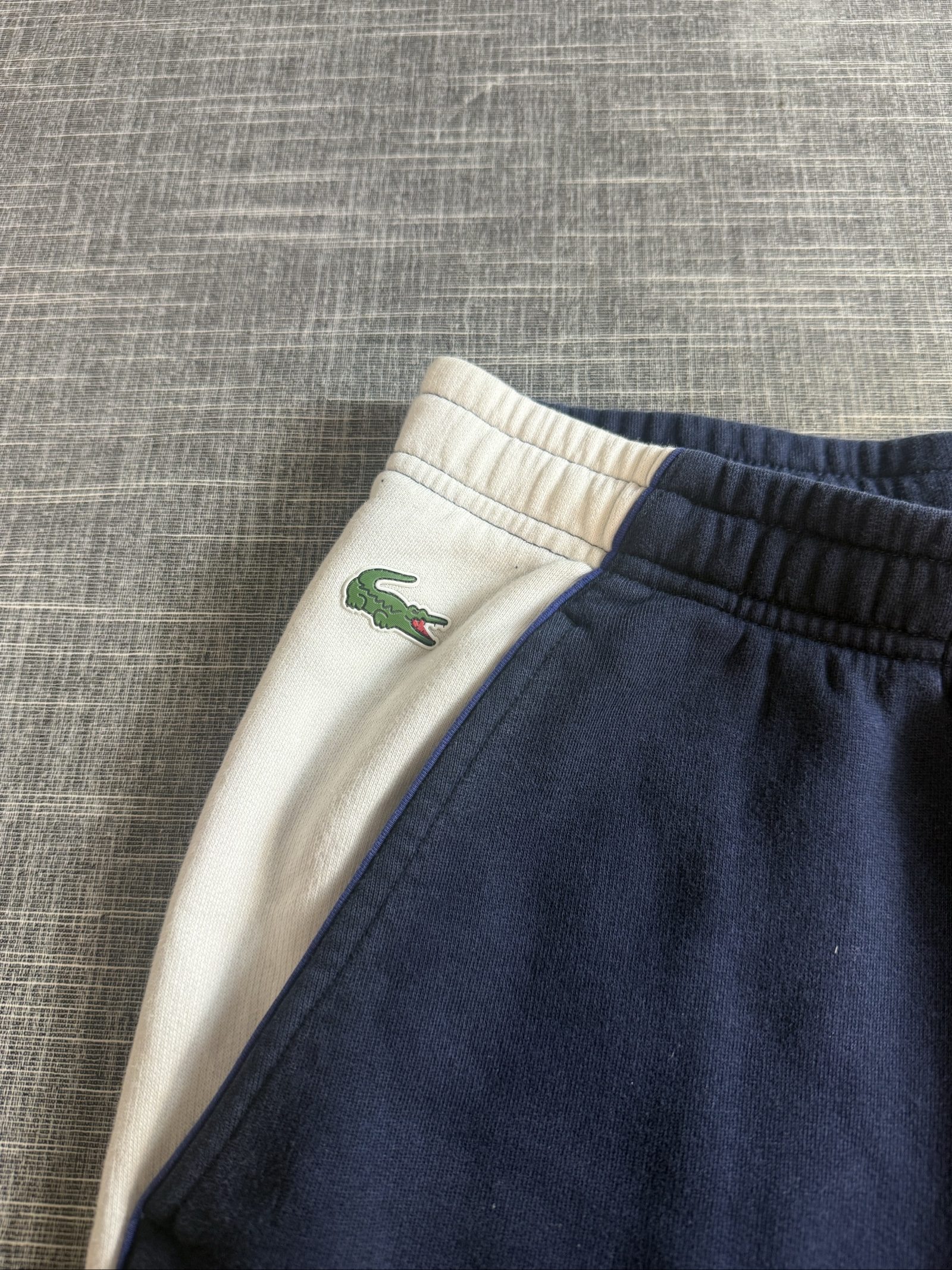 Lacoste Men’s Navy & White Colourblock Track Pants Cotton Blend XL image 4