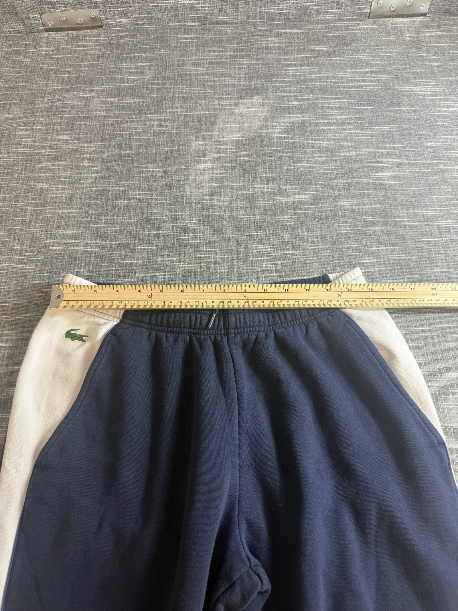 Lacoste Men’s Navy & White Colourblock Track Pants Cotton Blend XL image 6