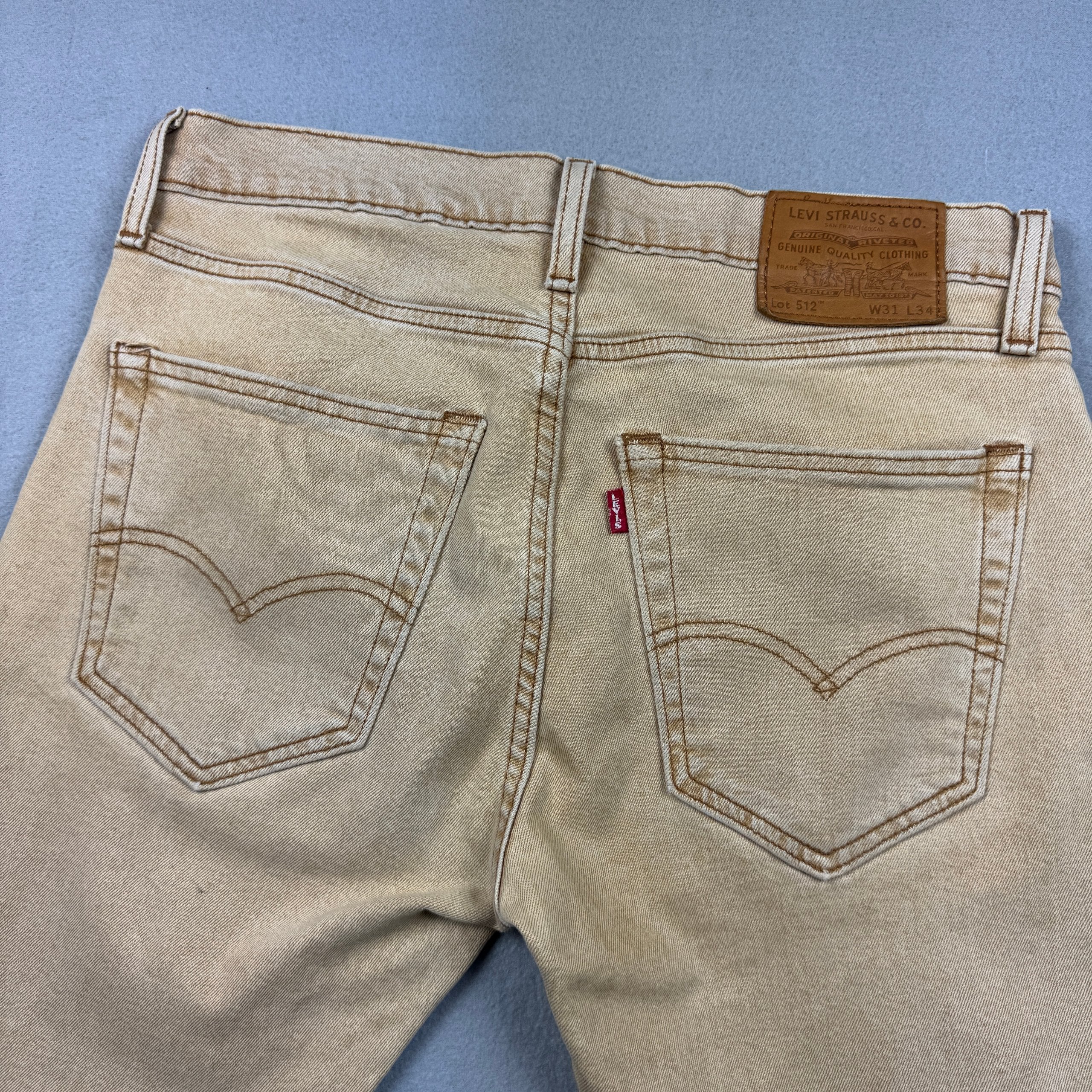 Levi's Premium Beige 512 Slim Tapered Jeans 31x34 image 5