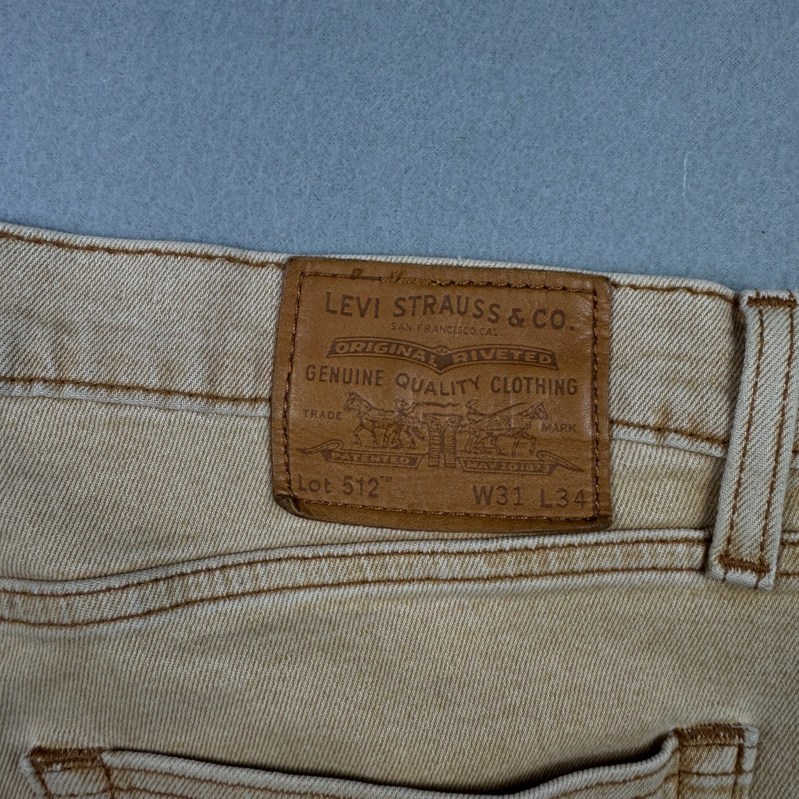 Levi's Premium Beige 512 Slim Tapered Jeans 31x34 image 6