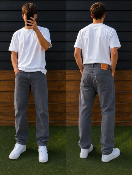 Levi's White Tab Grey 508 White Tab Slim Tapered Jeans 36"