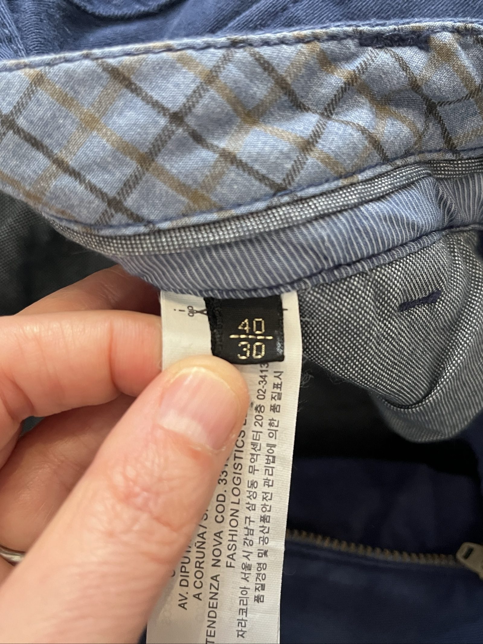 Massimo Dutti Navy Blue Cotton Trousers - 40 image 5