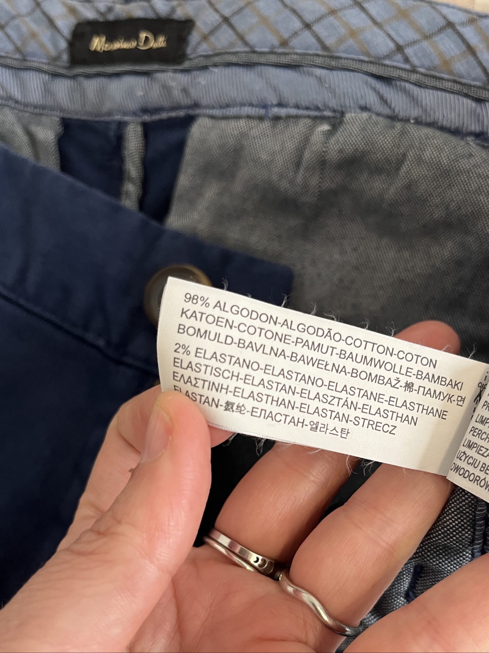 Massimo Dutti Navy Blue Cotton Trousers - 40 image 6