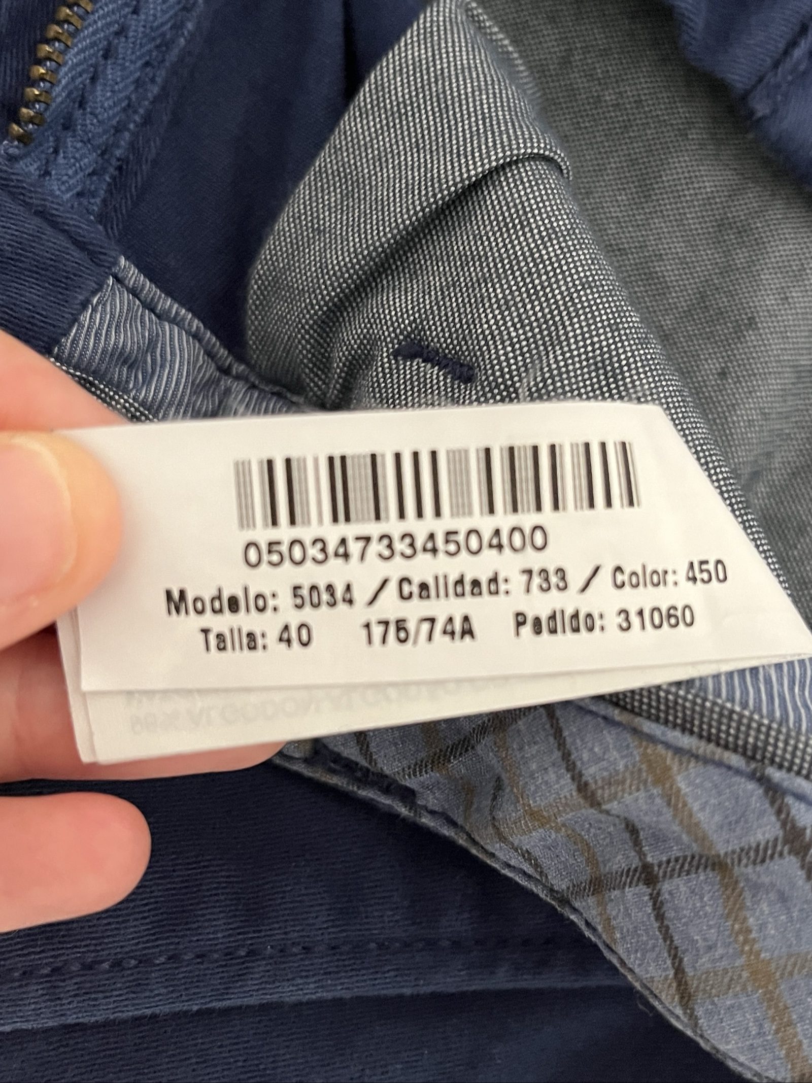 Massimo Dutti Navy Blue Cotton Trousers - 40 image 7