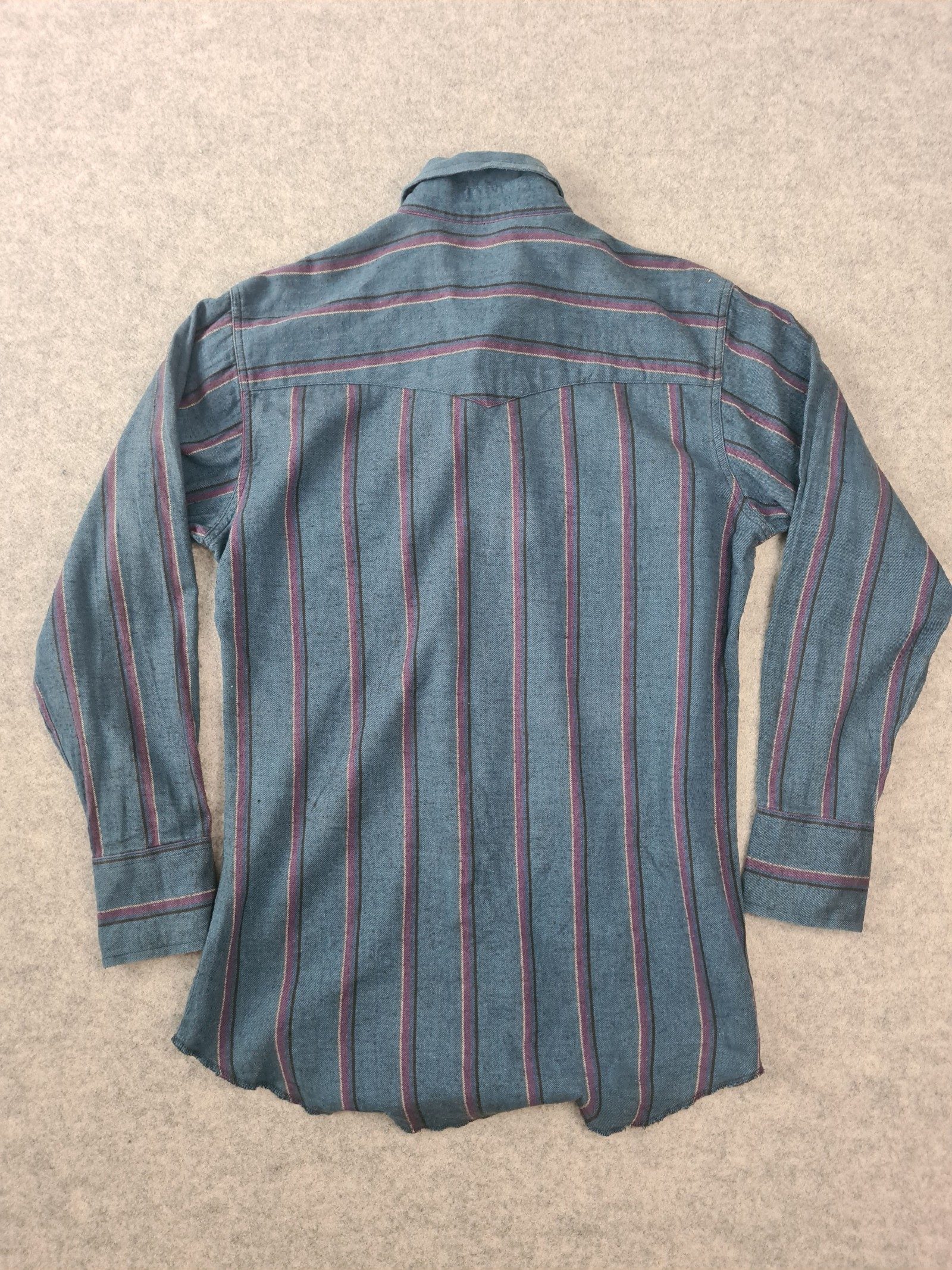 Wrangler Men’s Blue Purple Stripe Western Shirt Medium 1128 image 6