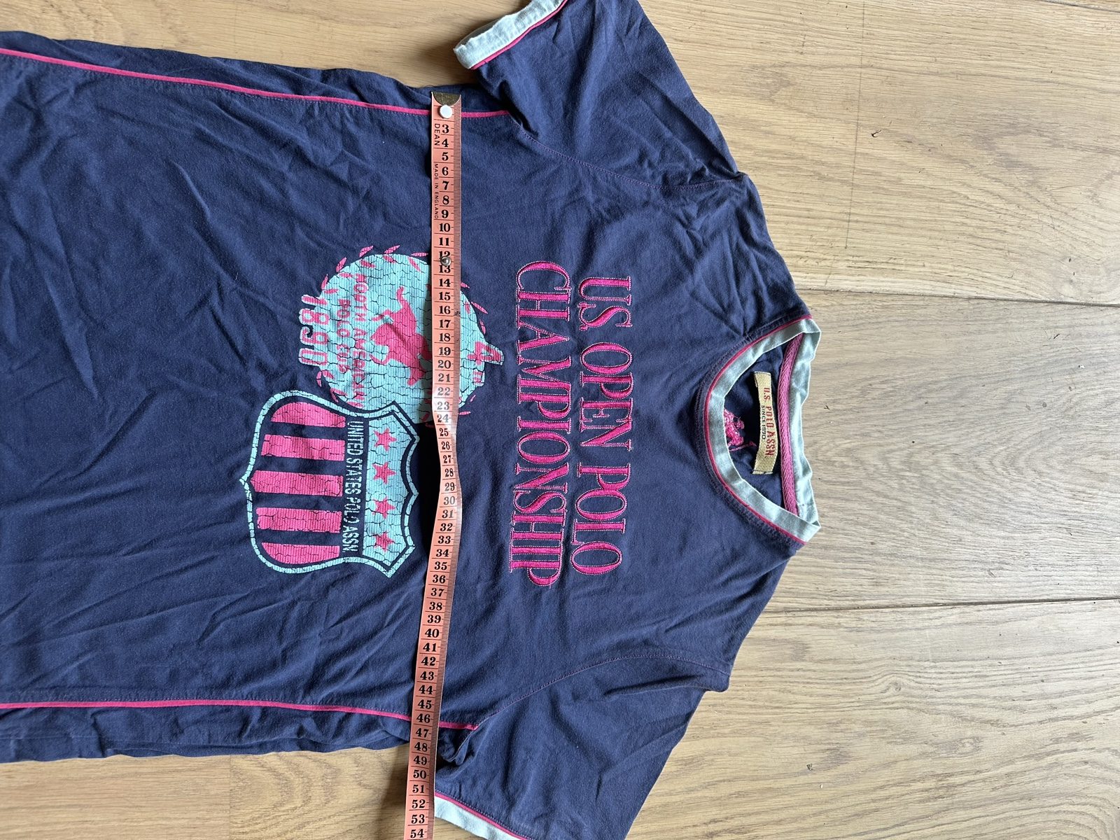 U.S. Polo Assn. Navy & Pink Women's US Open Polo Championship T-Shirt Medium image 3