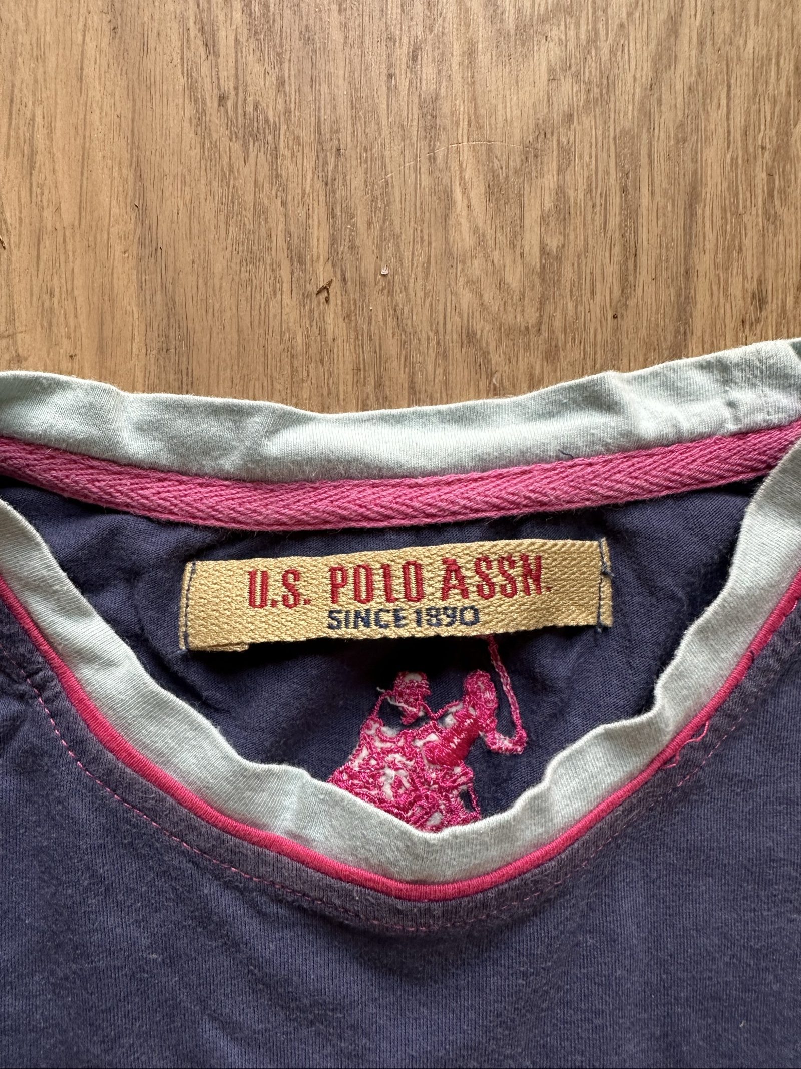 U.S. Polo Assn. Navy & Pink Women's US Open Polo Championship T-Shirt Medium image 4