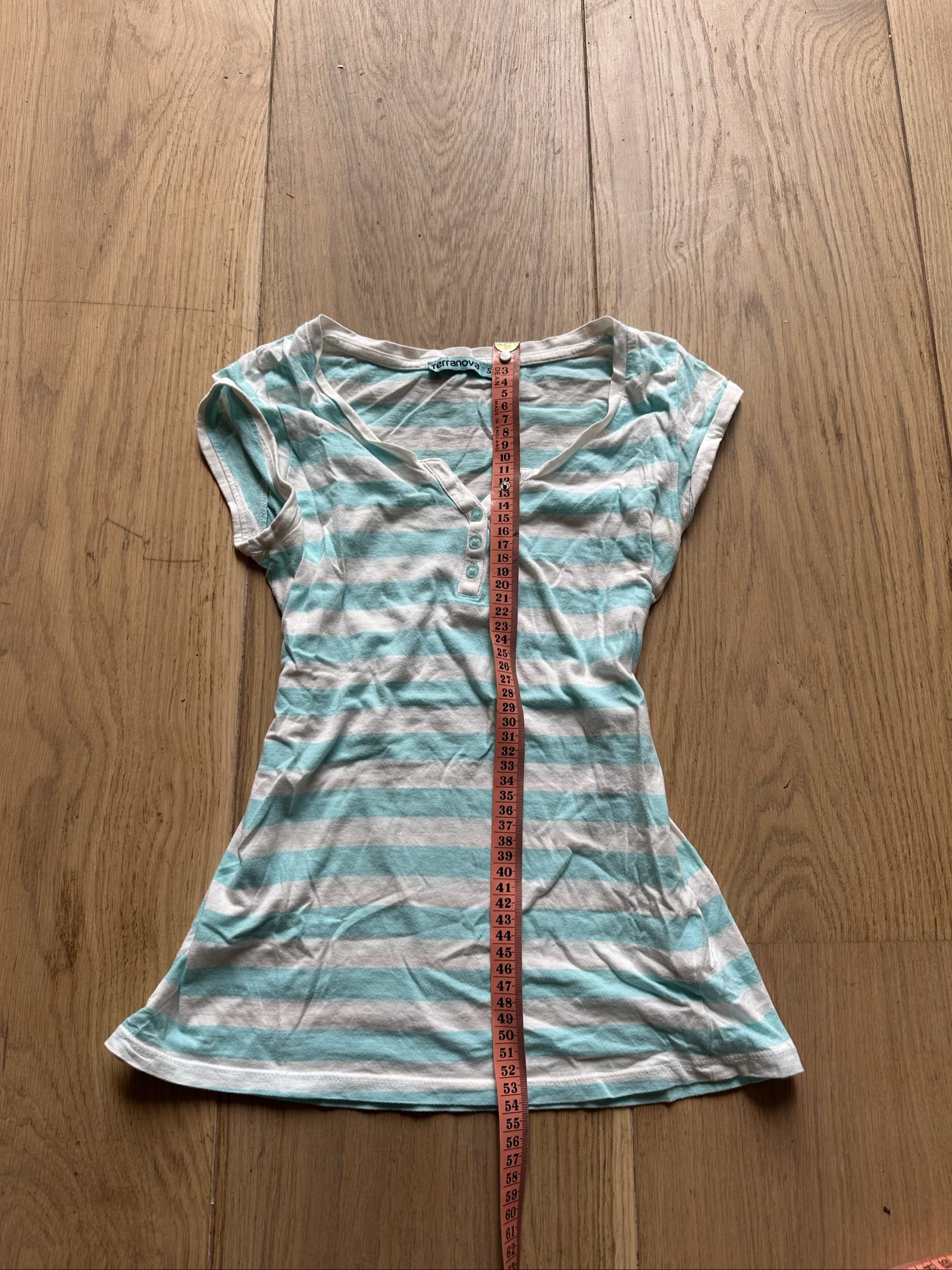 Terranova Women's Turquoise & White Striped T-Shirt Small image 3