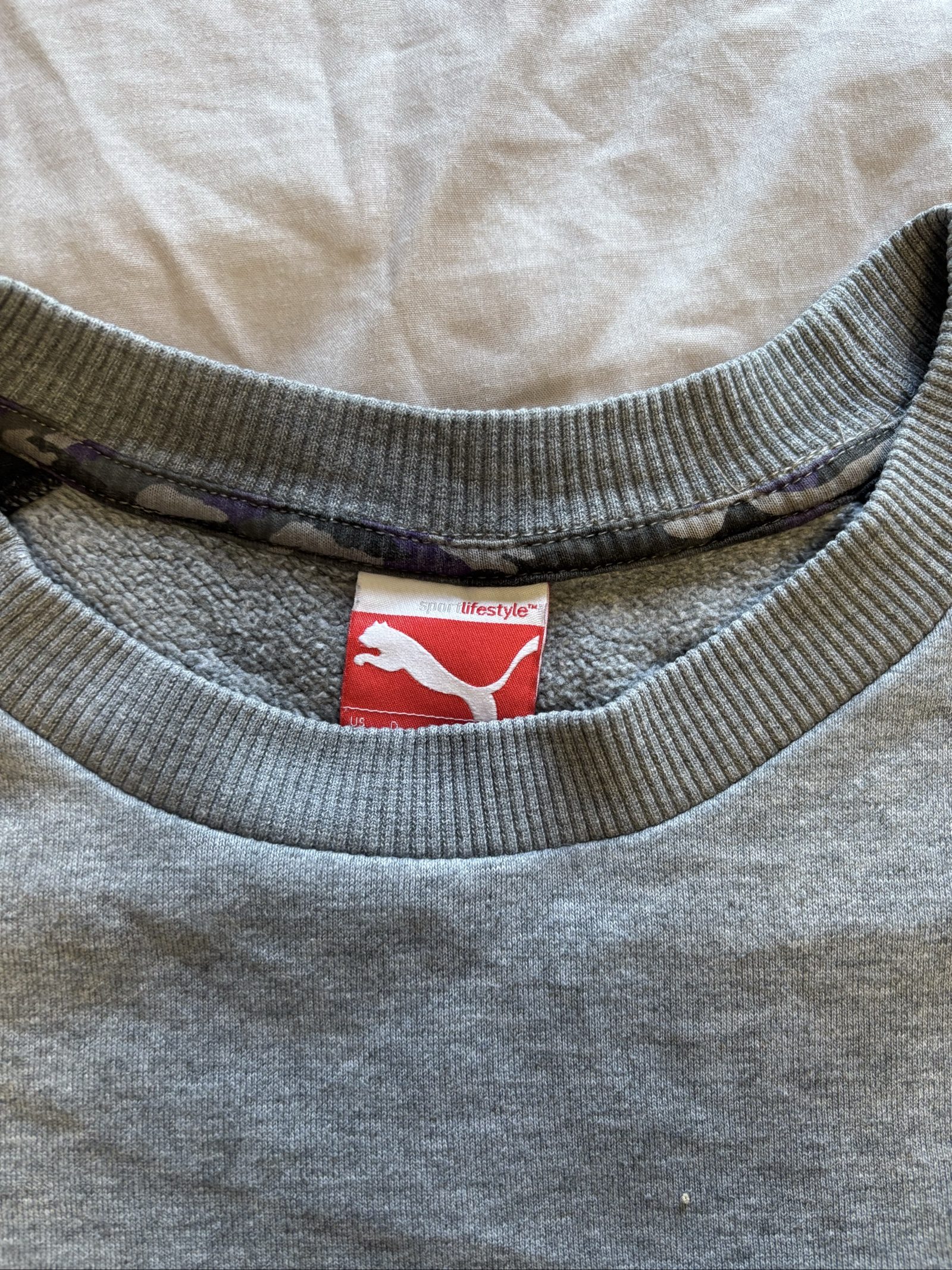Puma Grey & Black Quilted Sleeves Sweatshirt Small image 3