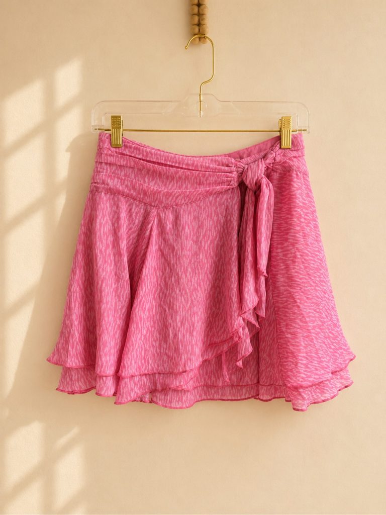Aerie Women's Pink Ruffle Wrap Skirt Small