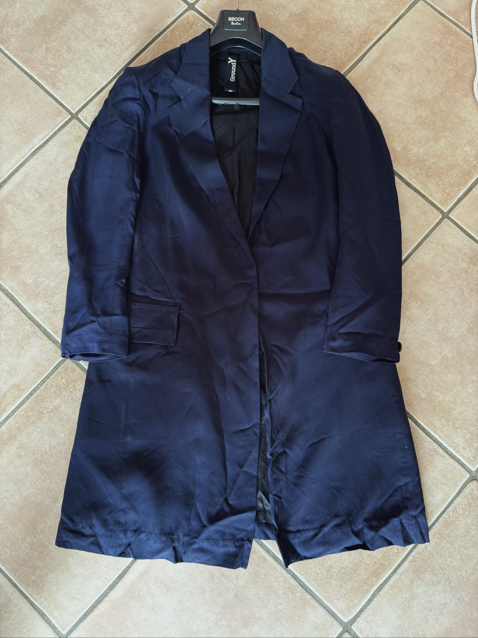Ground Y Navy Blue Coat Size 1 Tencel