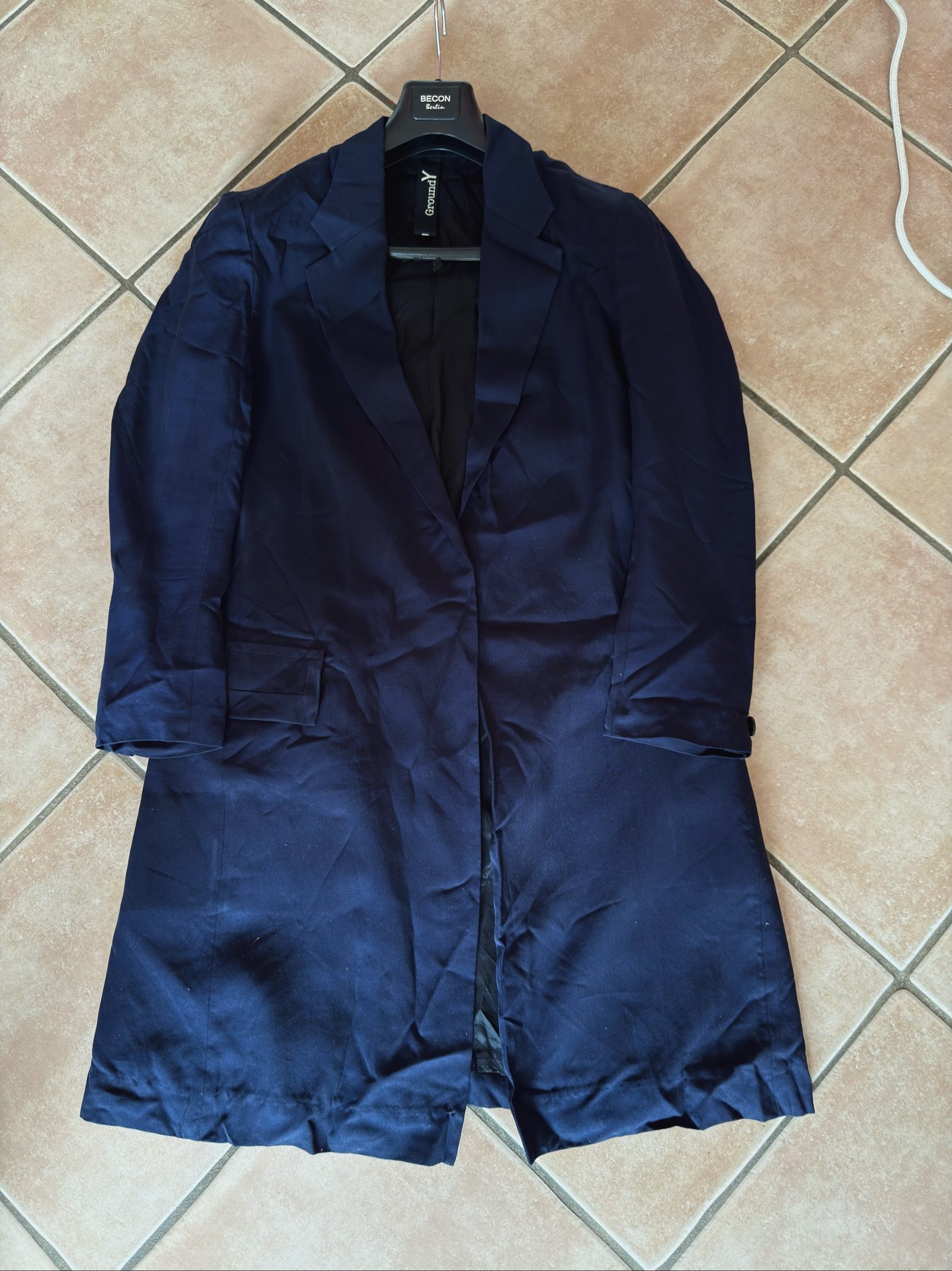 Ground Y Navy Blue Coat Size 1 Tencel image 3