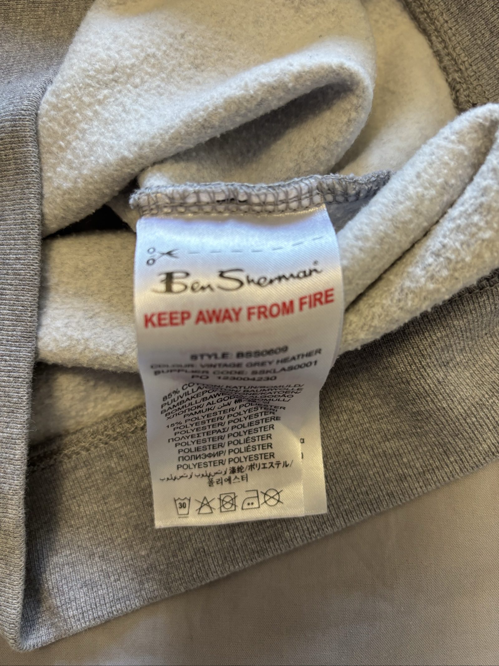 Ben Sherman Grey Kids Sweatshirt 10-11 Years Cotton Blend image 4