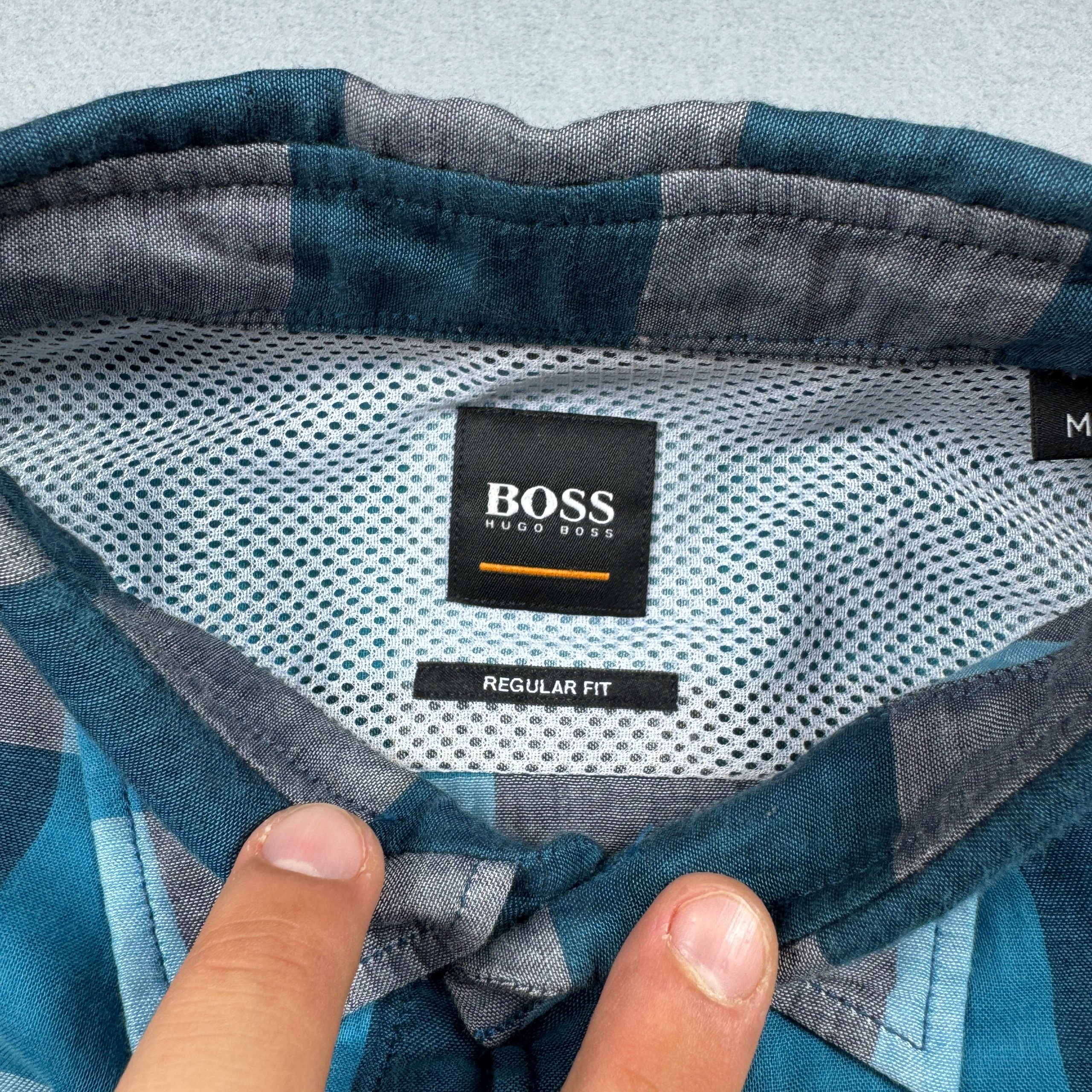 Hugo Boss Reggie Men's Blue & Grey Check Regular Fit Shirt Size M image 5