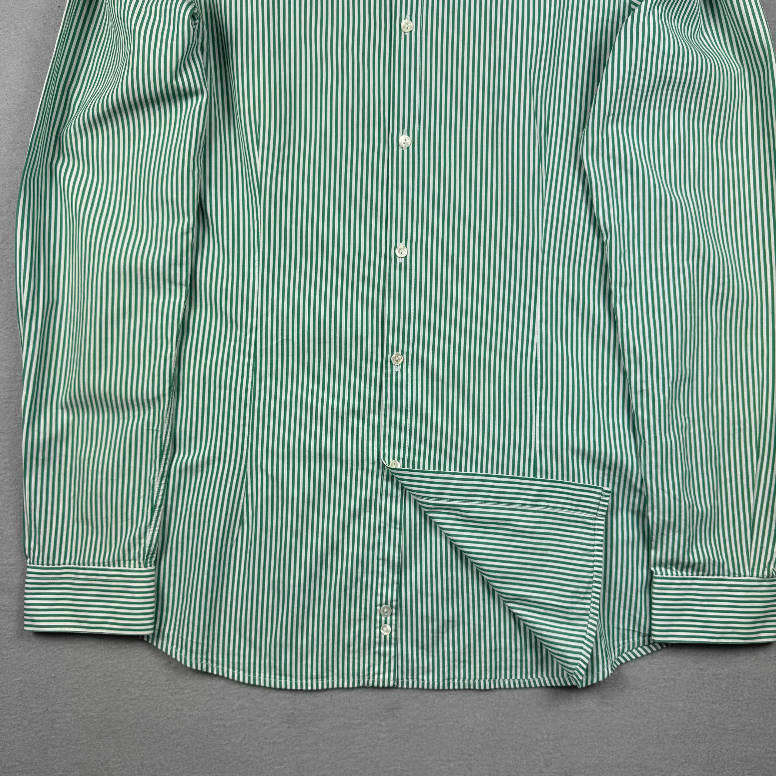 Diesel Black Gold Green & White Striped Slim Fit Shirt Men`s Size M image 3