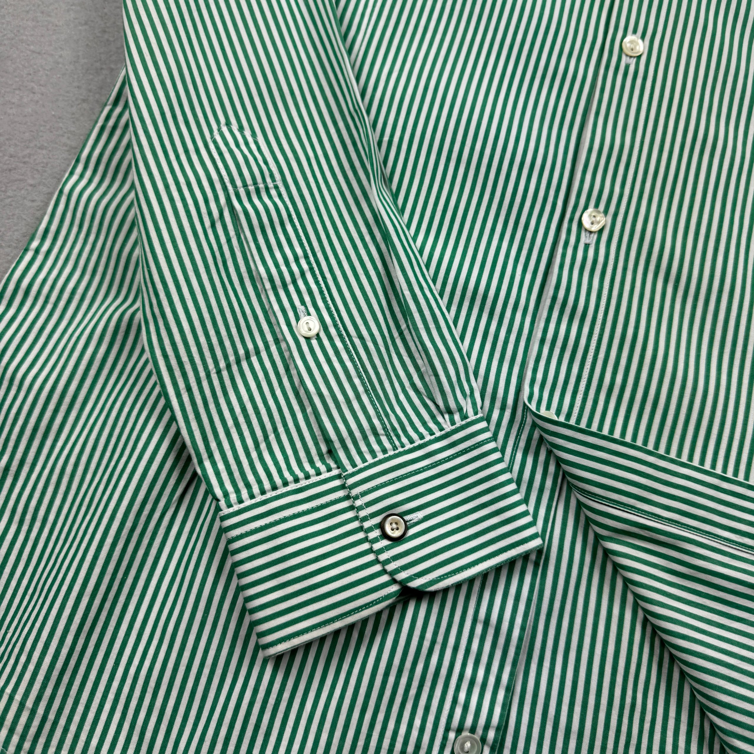 Diesel Black Gold Green & White Striped Slim Fit Shirt Men`s Size M image 5