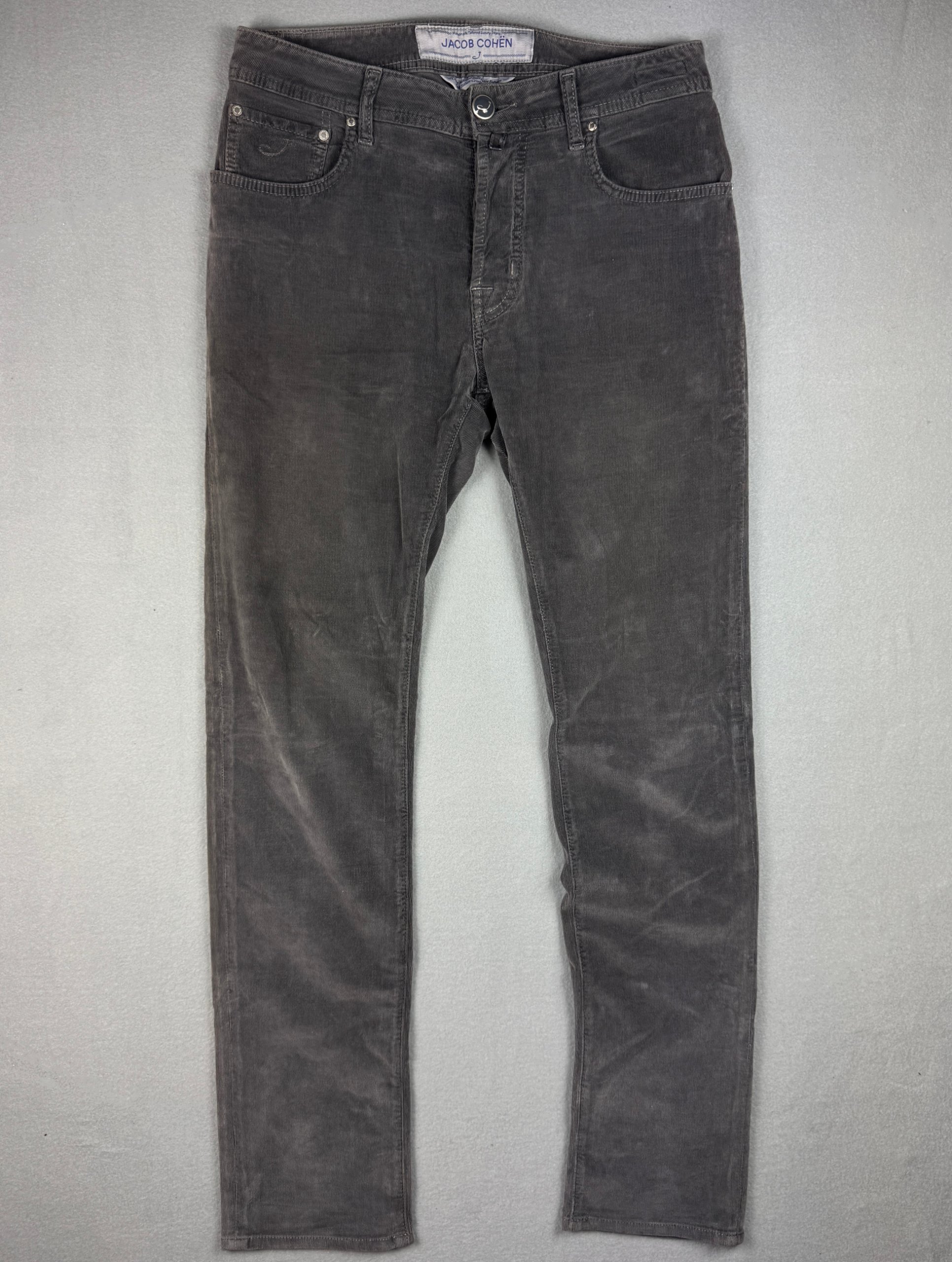 Jacob Cohen Style 688 Grey Corduroy Slim Fit Jeans Size 32