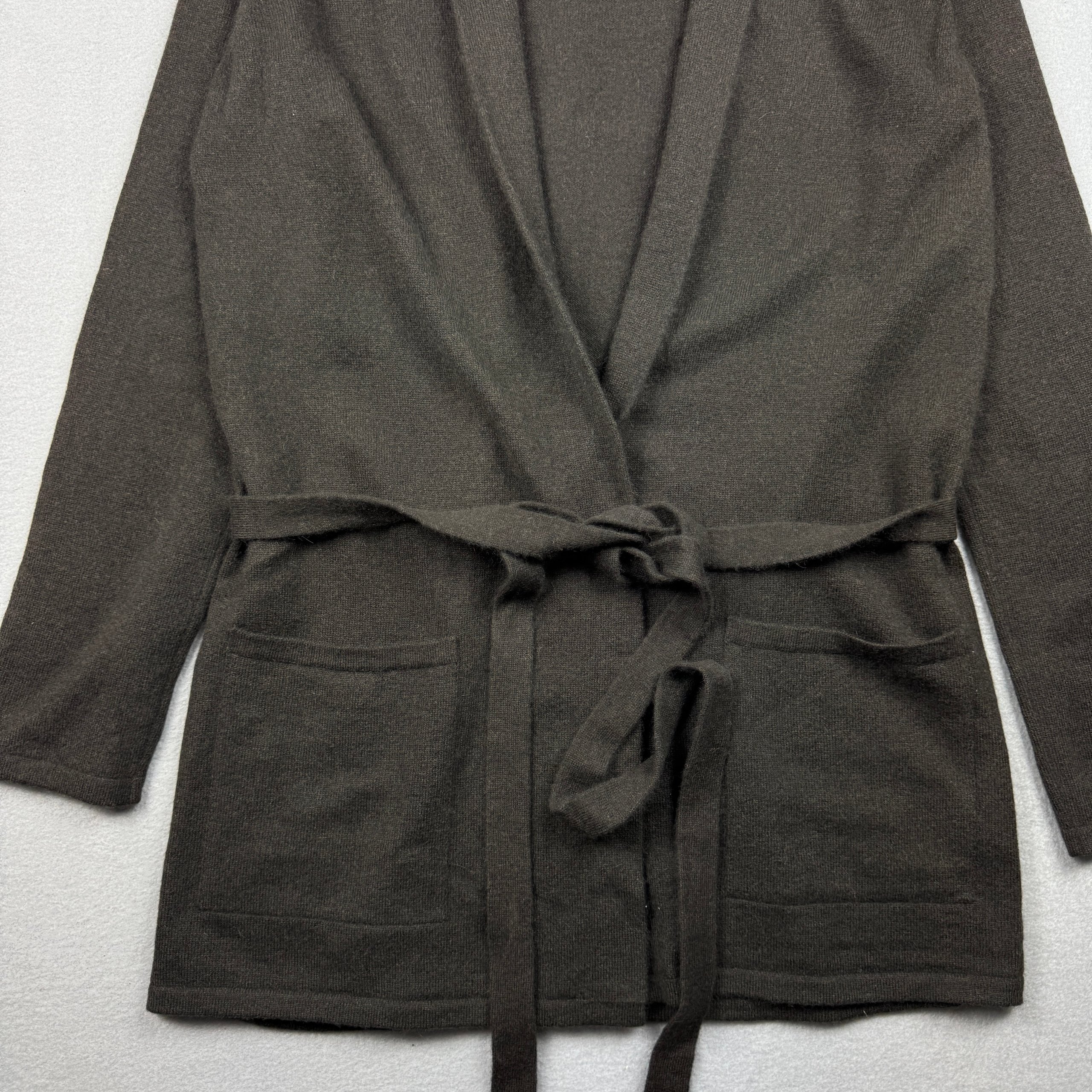 Max Mara Brown Belted Knit Cardigan Small Wool & Angora Size S image 3