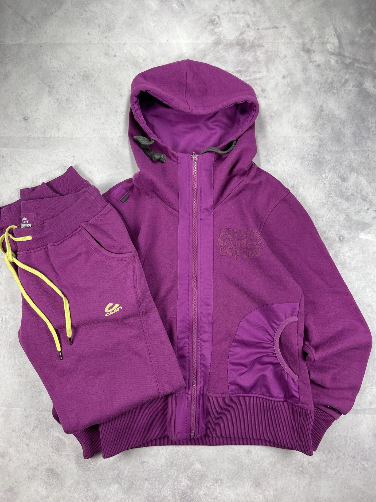 Caan Women's Purple Cotton-Polyester Hoodie & Joggers Set Medium