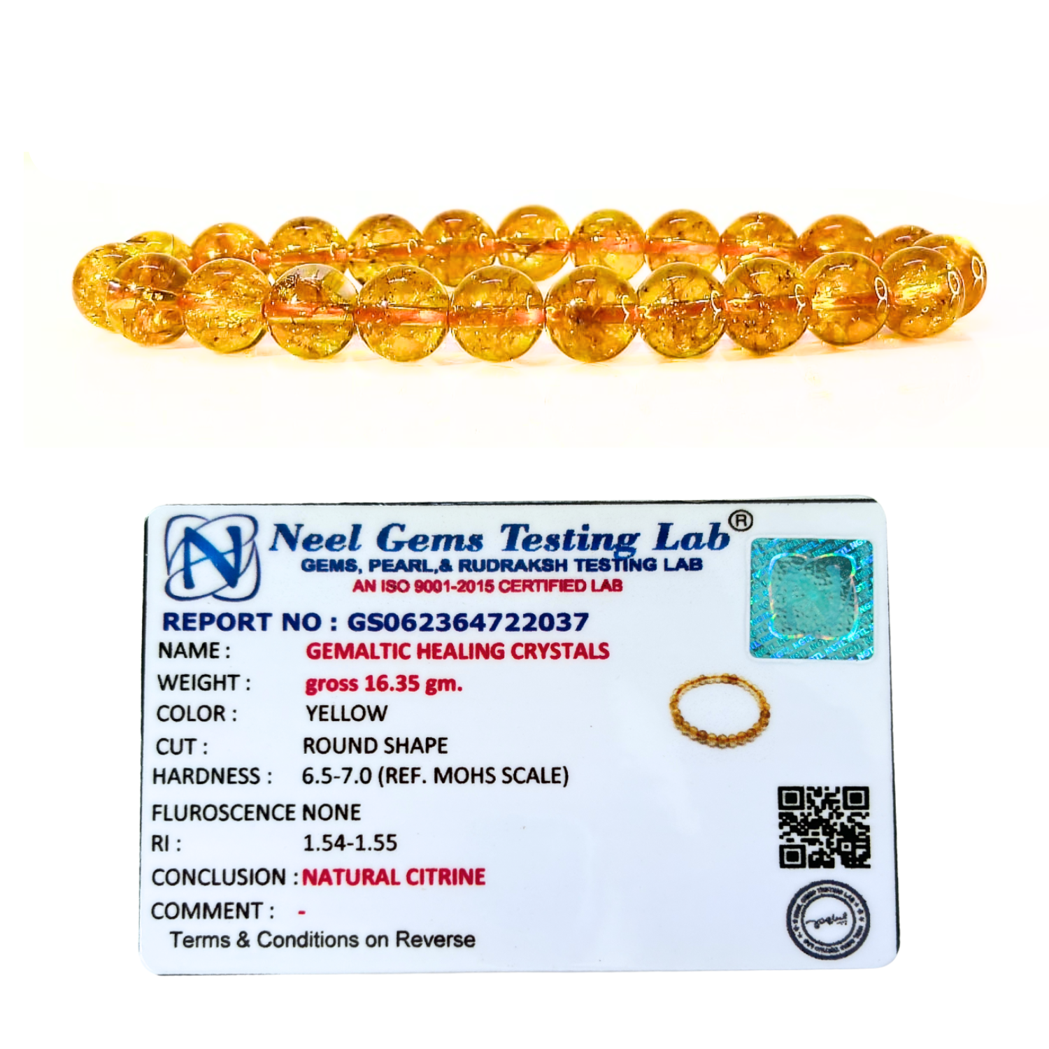 Citrine 8mm Gemstone Bead Bracelet, Lab Certified Natural Yellow Crystal 7.5 Inch Stretchable Bracelet for Abundance, Confidence & Positive Energy image 2