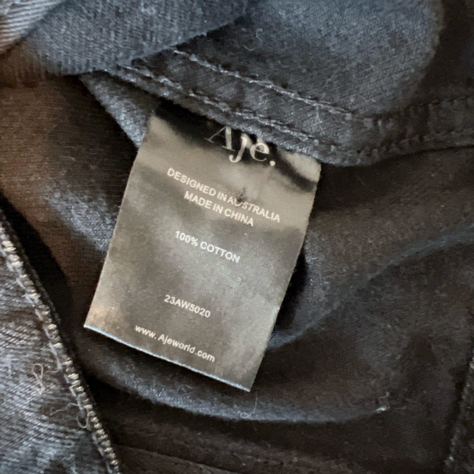 Aje Willa Denim Midi Dress Black AU 8 / US 4 / S Long Sleeve Zip Pockets image 10