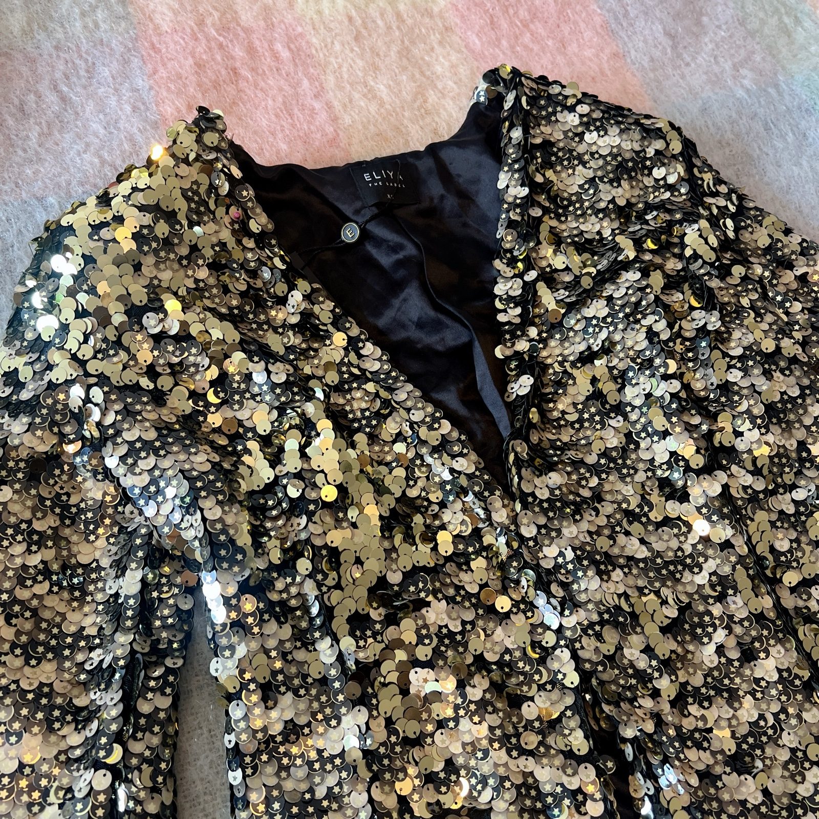 Eliya The Label Carlee Star Sequin Blazer XS / AU 6 / US 2 Gold Party Jacket image 7