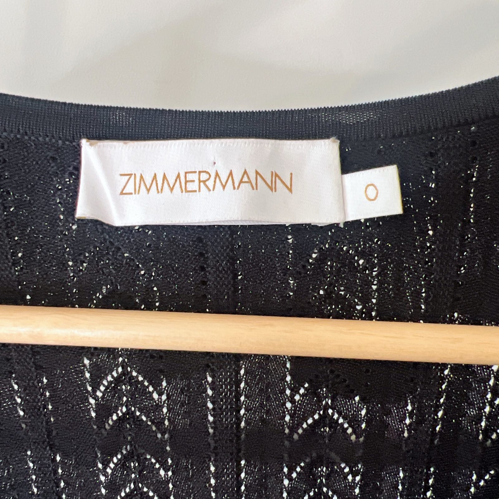 Zimmermann Ruffled Pointelle Knit Top Black 0 / AU 8 / US 4 Long Sleeve Sweater image 9