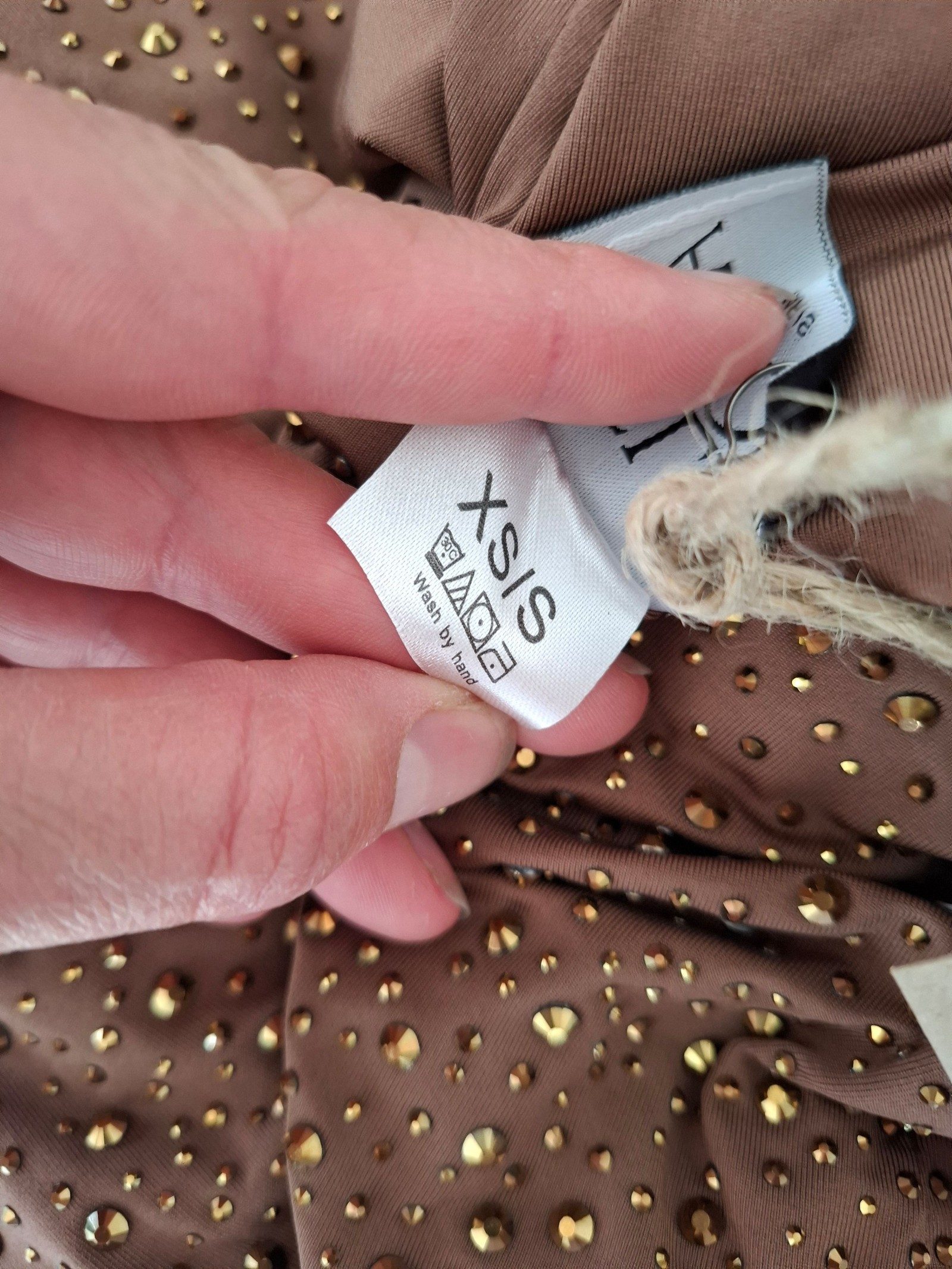Lesile Amon Glitzer Pailletten Rock in Braun/Gold Gr. XS/S image 10
