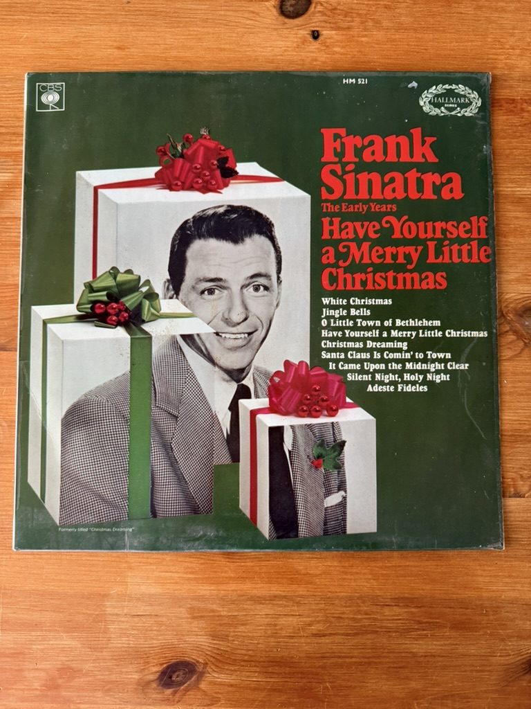 Frank Sinatra Green & White Have Yourself A Merry Little Christmas Vinyl LP VG