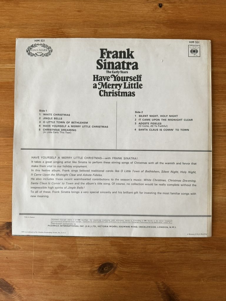 Frank Sinatra Green & White Have Yourself A Merry Little Christmas Vinyl LP VG image 2