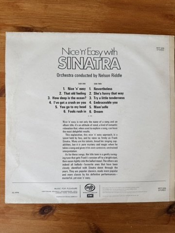 Frank Sinatra Nice 'n' Easy Vinyl LP Record Album VG image 2