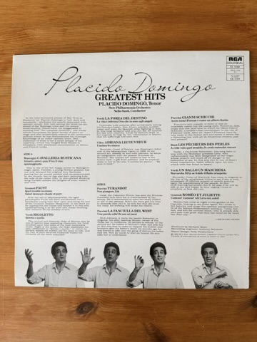 Placido Domingo Greatest Hits Vinyl LP Record VG image 2