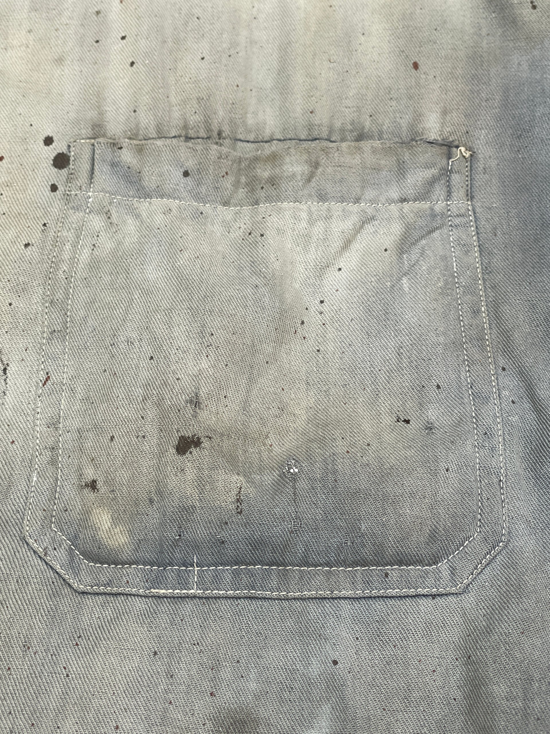 50s Lotus Sunfaded Navy Painter's Work Jacket Chore Coat Medium Distressed image 8