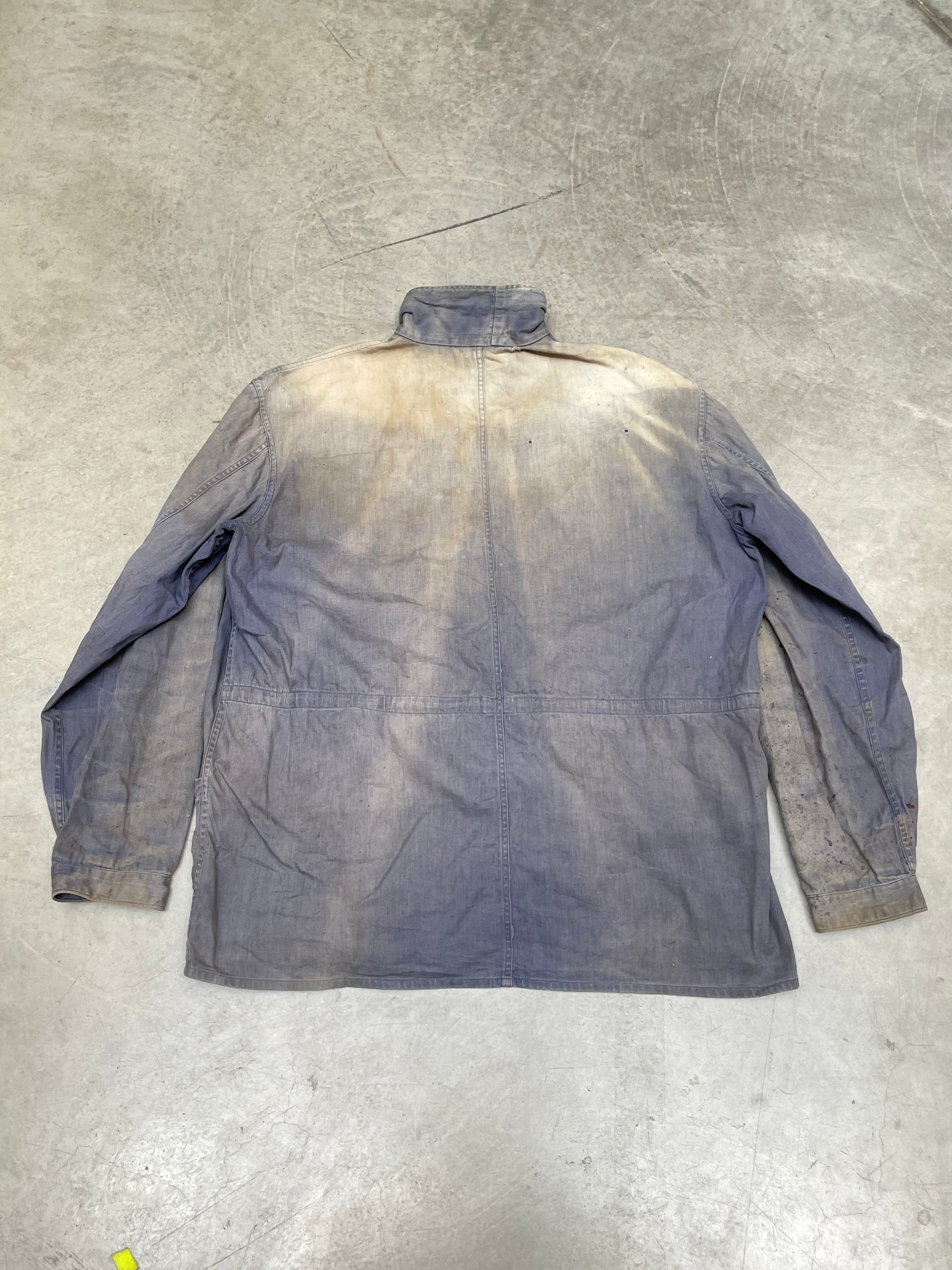 Lotus 50s 60s Blue Vintage Workwear Chore Coat Jacket Large Distressed