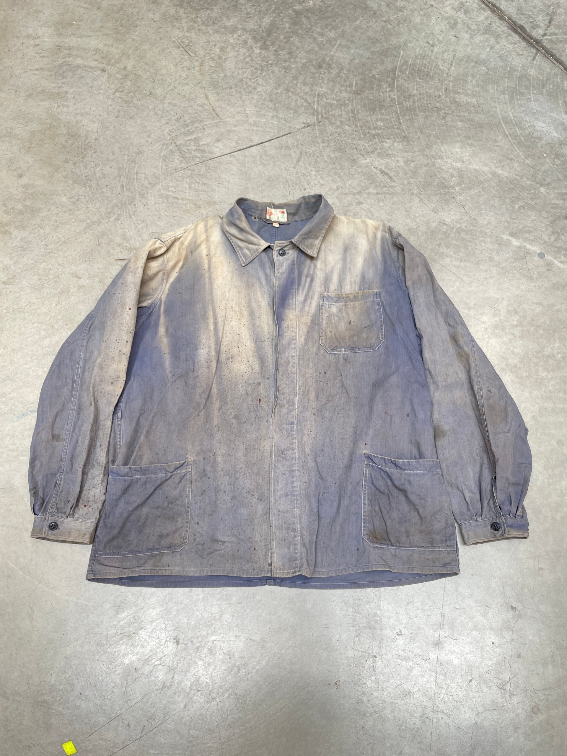 Lotus 50s 60s Blue Vintage Workwear Chore Coat Jacket Large Distressed image 2