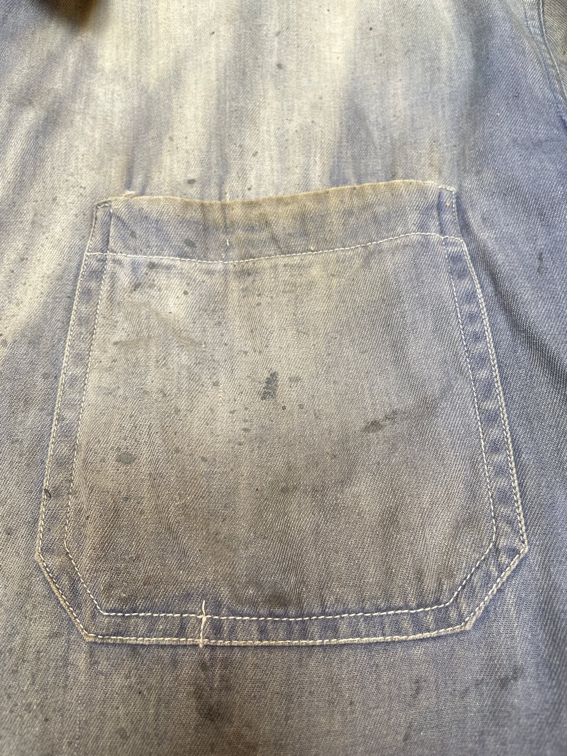 Lotus 50s 60s Blue Vintage Workwear Chore Coat Jacket Large Distressed image 8