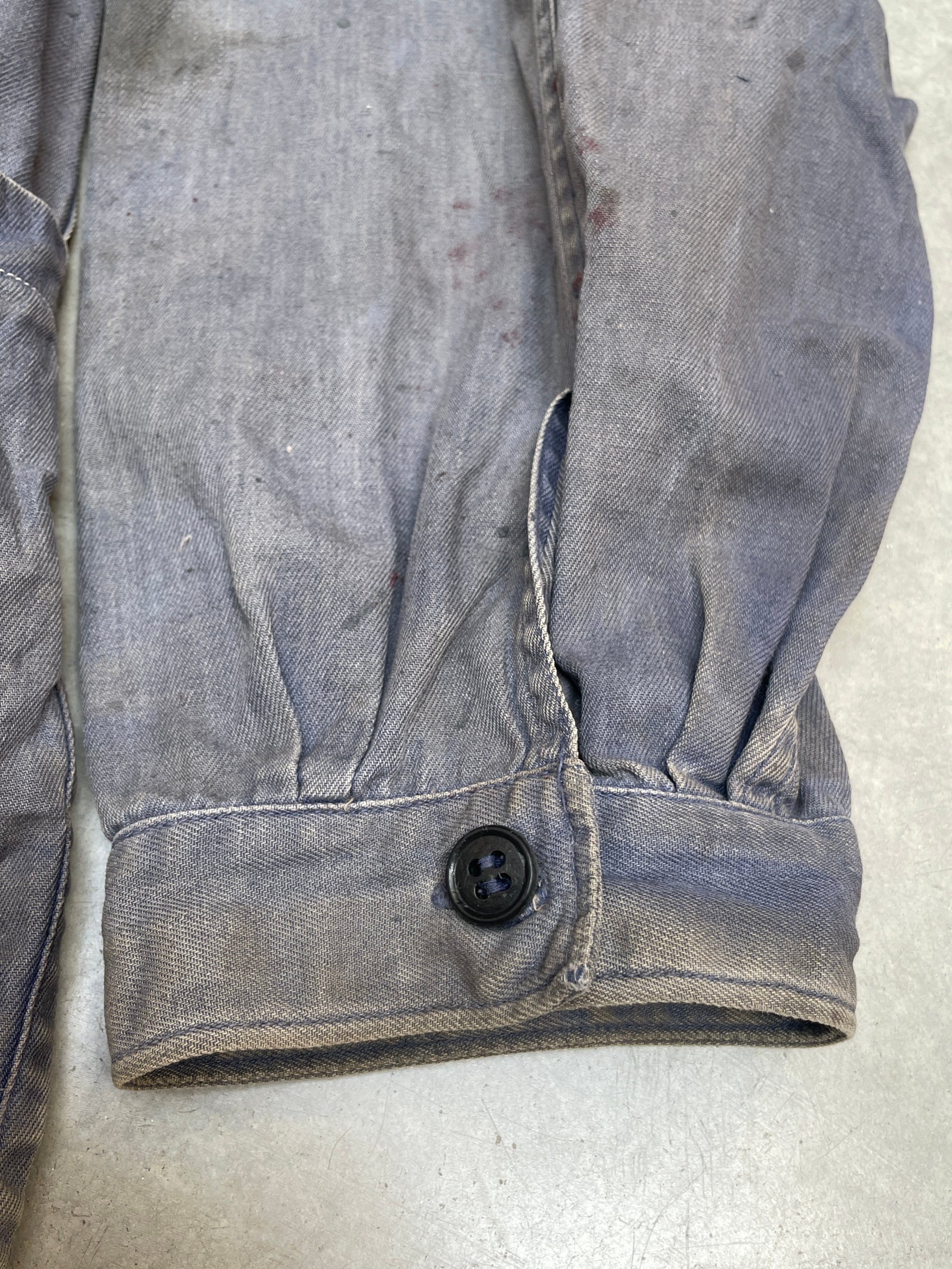 Lotus 50s 60s Blue Vintage Workwear Chore Coat Jacket Large Distressed image 10