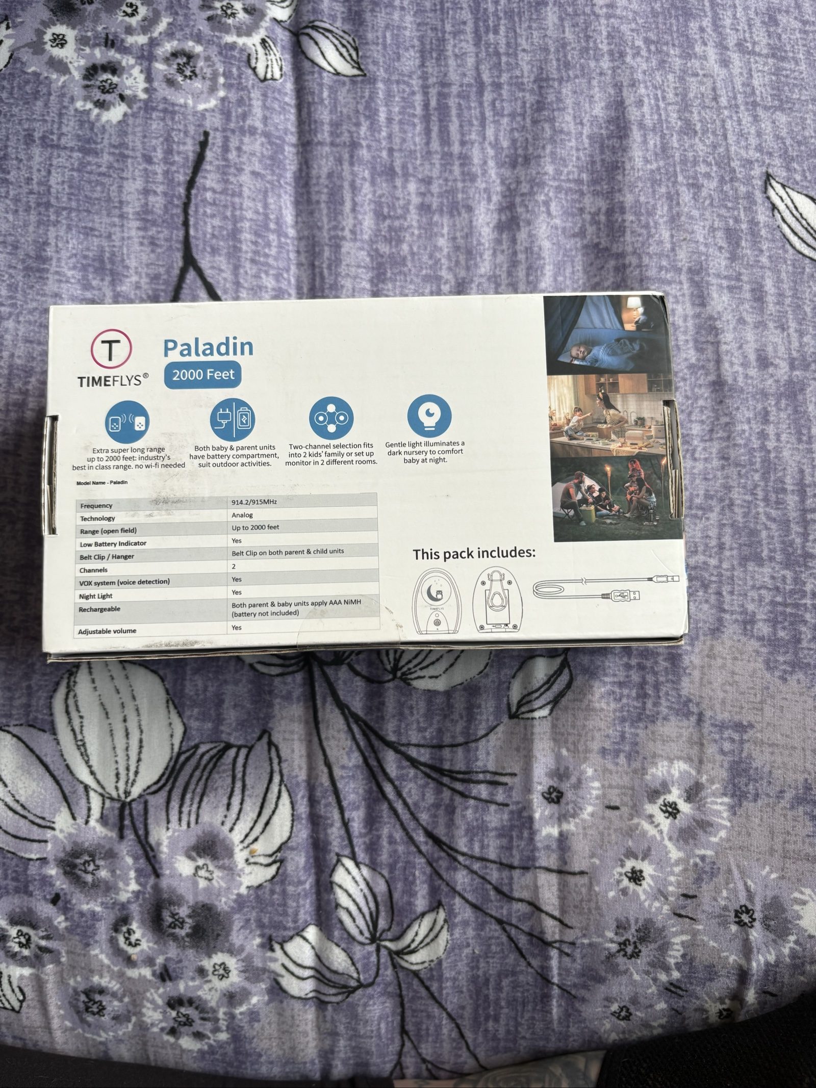 Timeflys White Paladin Audio Baby Monitor image 2