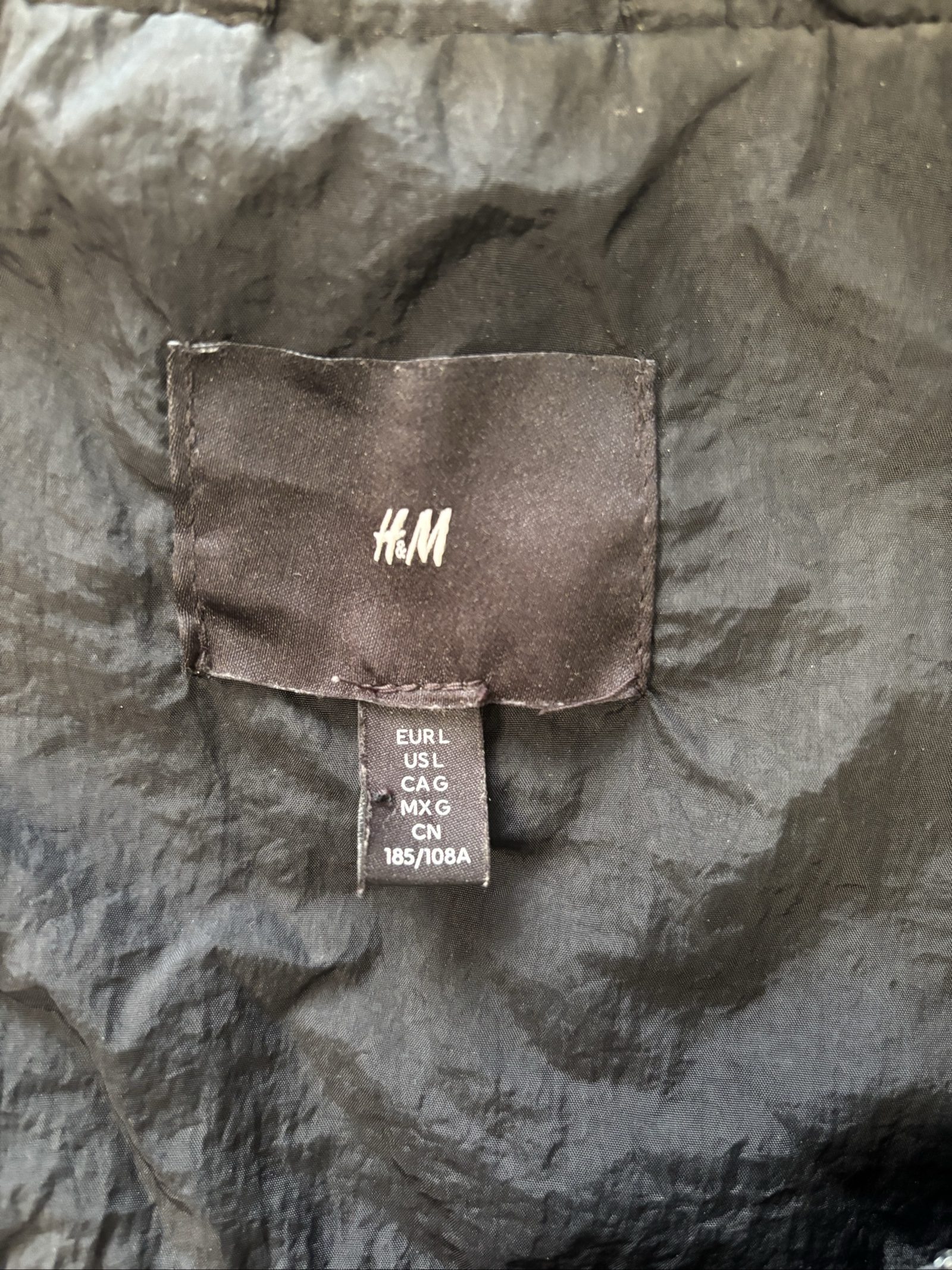 H&M Wonderwin Black Embroidered Logo Windbreaker Jacket Large image 7