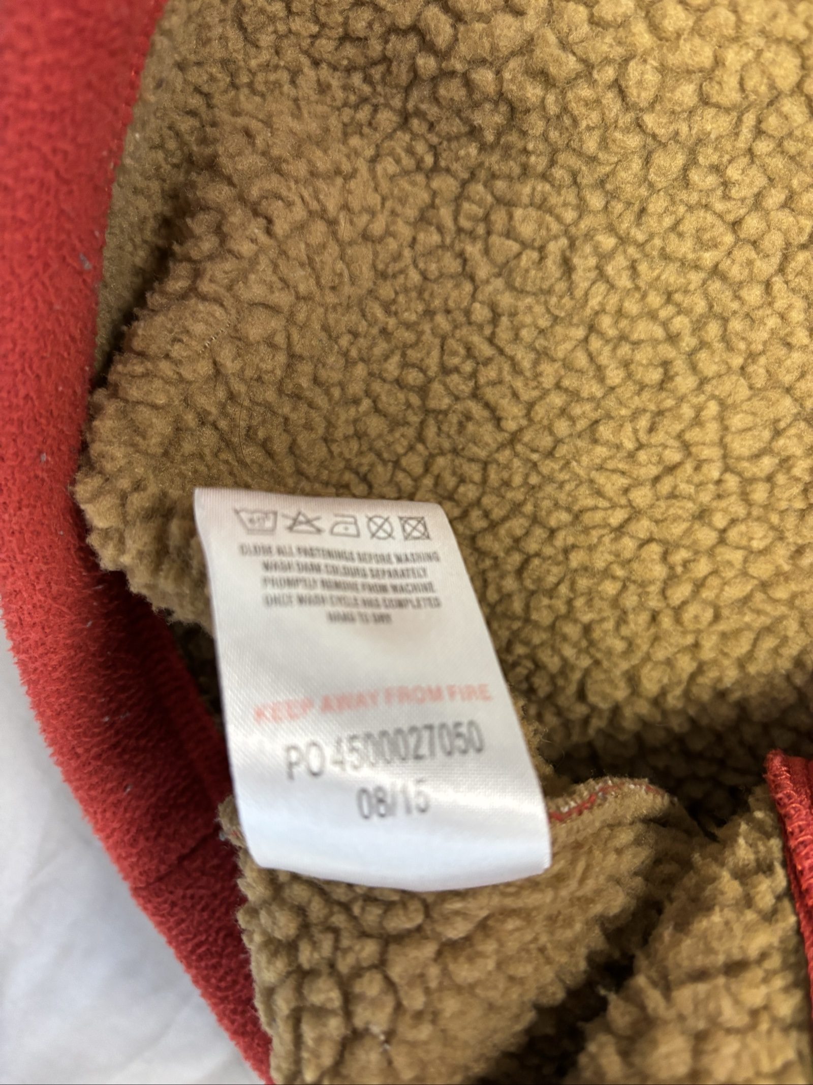 Cotton Traders Red & Brown Sherpa Fleece Jacket Large image 8