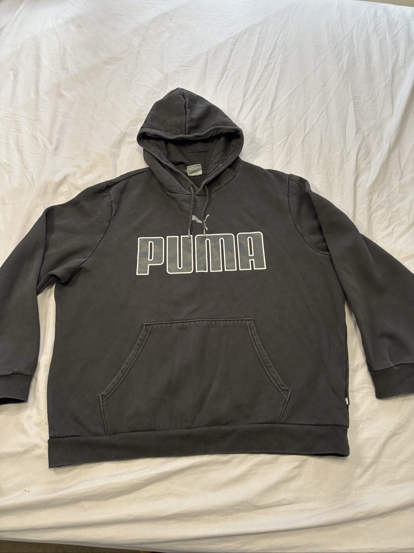 Puma Black Men's Hoodie Large Logo Print Large